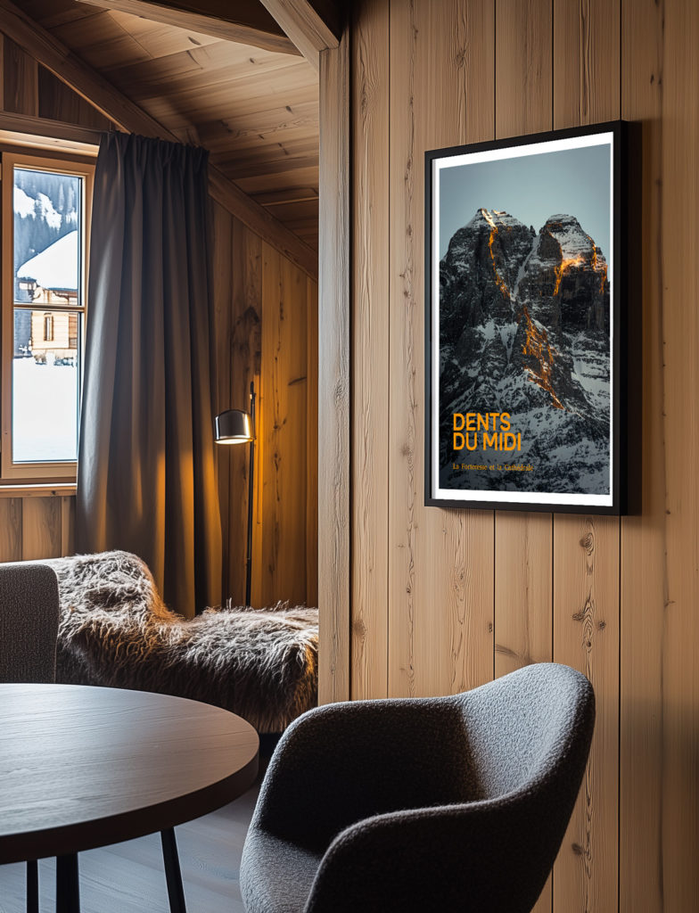 Face Montagne - photo poster en situation sur un mur