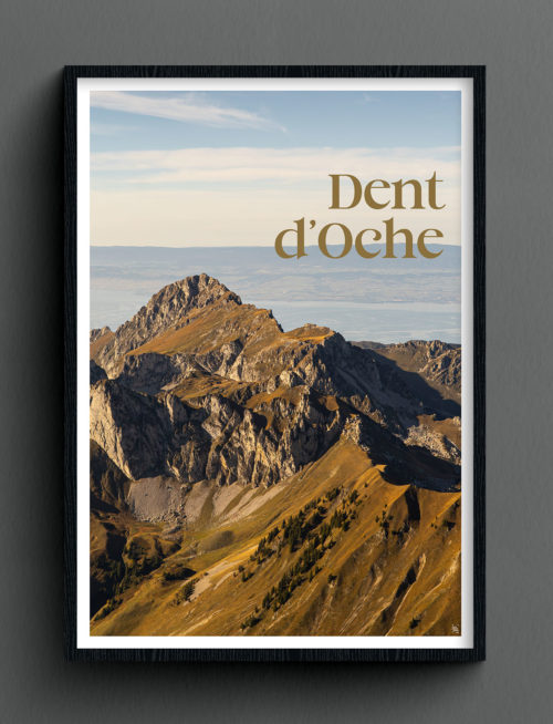 Face Montagne - Dent d'Oche avec cadre sur fond foncé