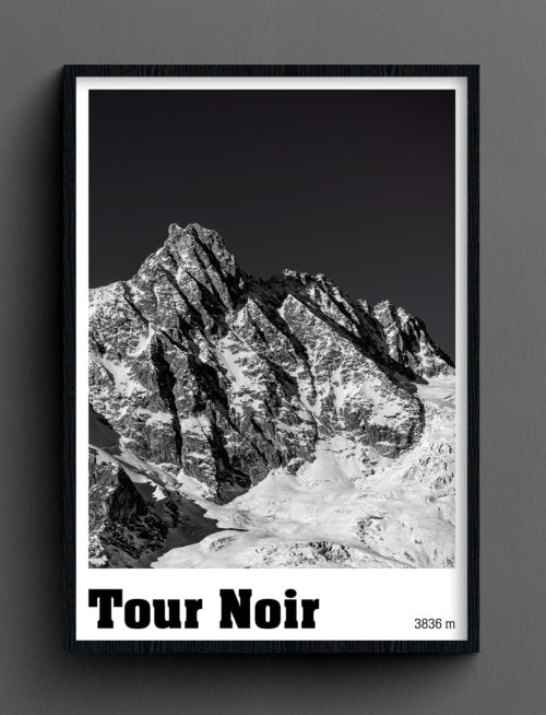 Face Montagne - Tour Noir avec cadre sur fond foncé