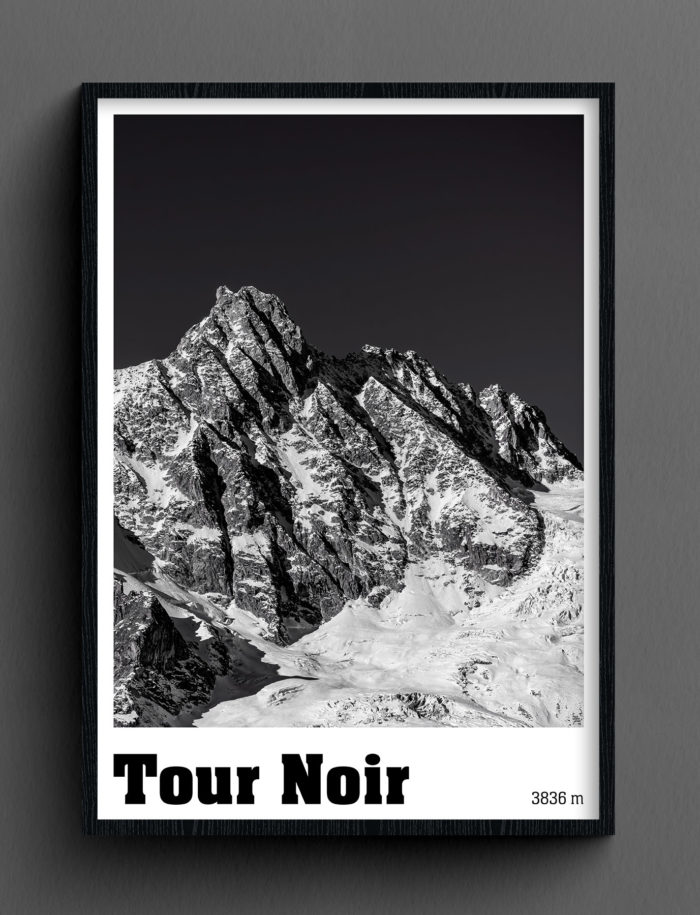 Face Montagne - Tour Noir avec cadre sur fond foncé