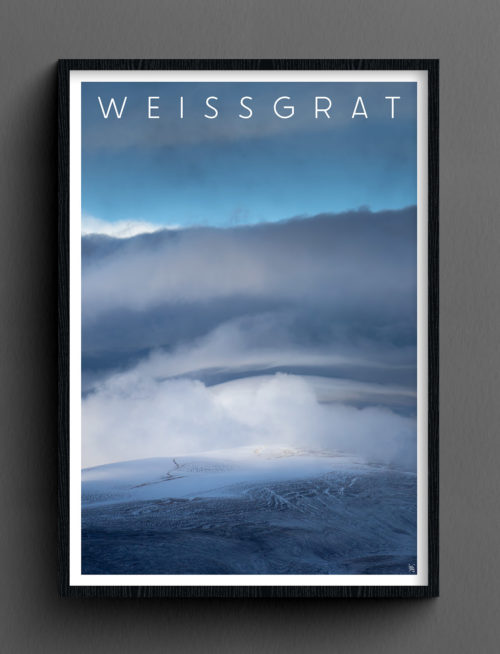 Face Montagne - Weissgrat avec un cadre, sur fond foncé
