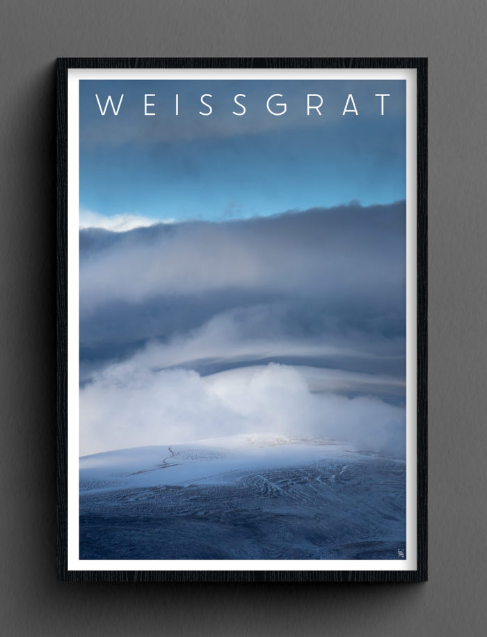 Face Montagne - Weissgrat avec un cadre, sur fond foncé