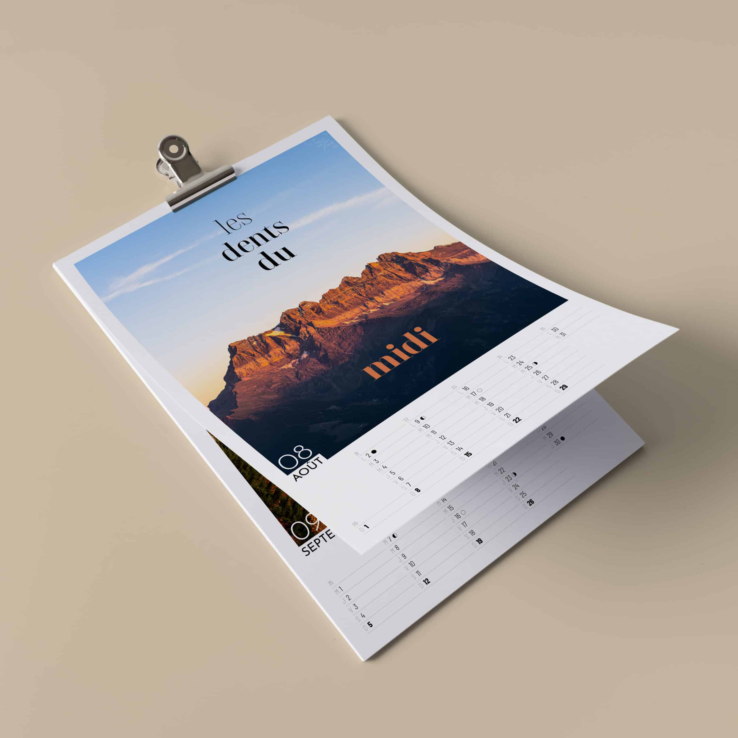 Face Montagne - Calendrier 2027 - aout