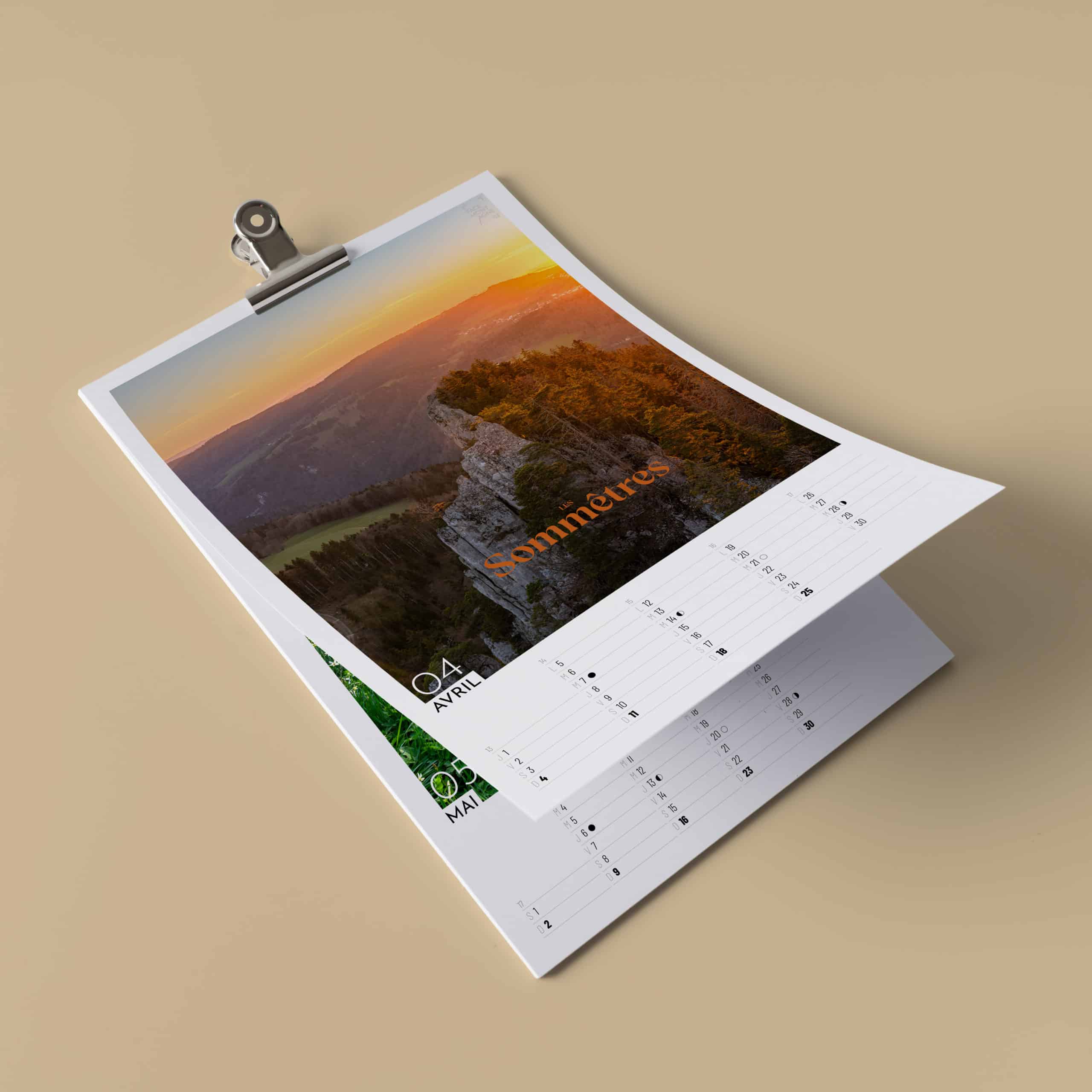 Face Montagne - Calendrier 2027 - avril
