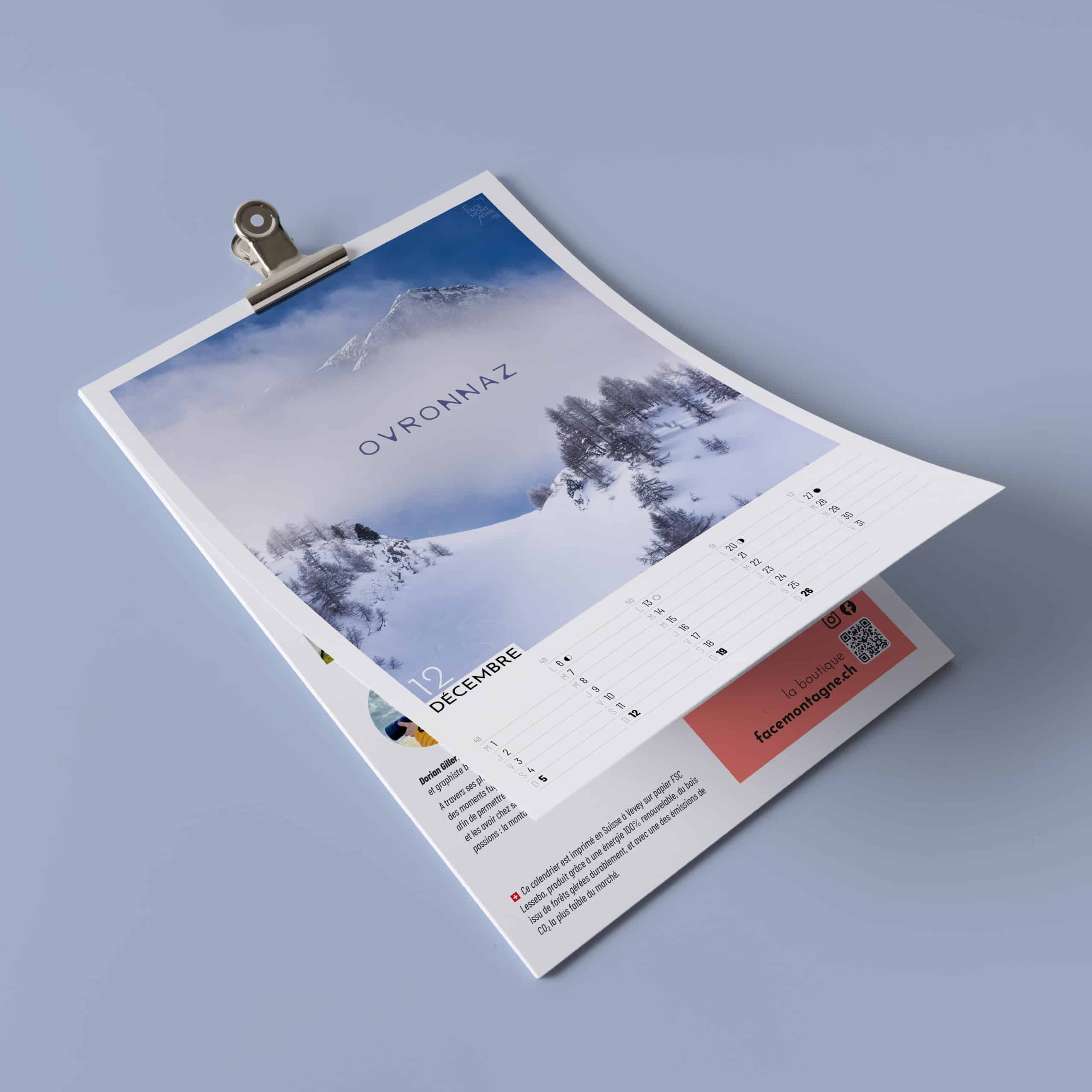 Face Montagne - Calendrier 2027 - décembre