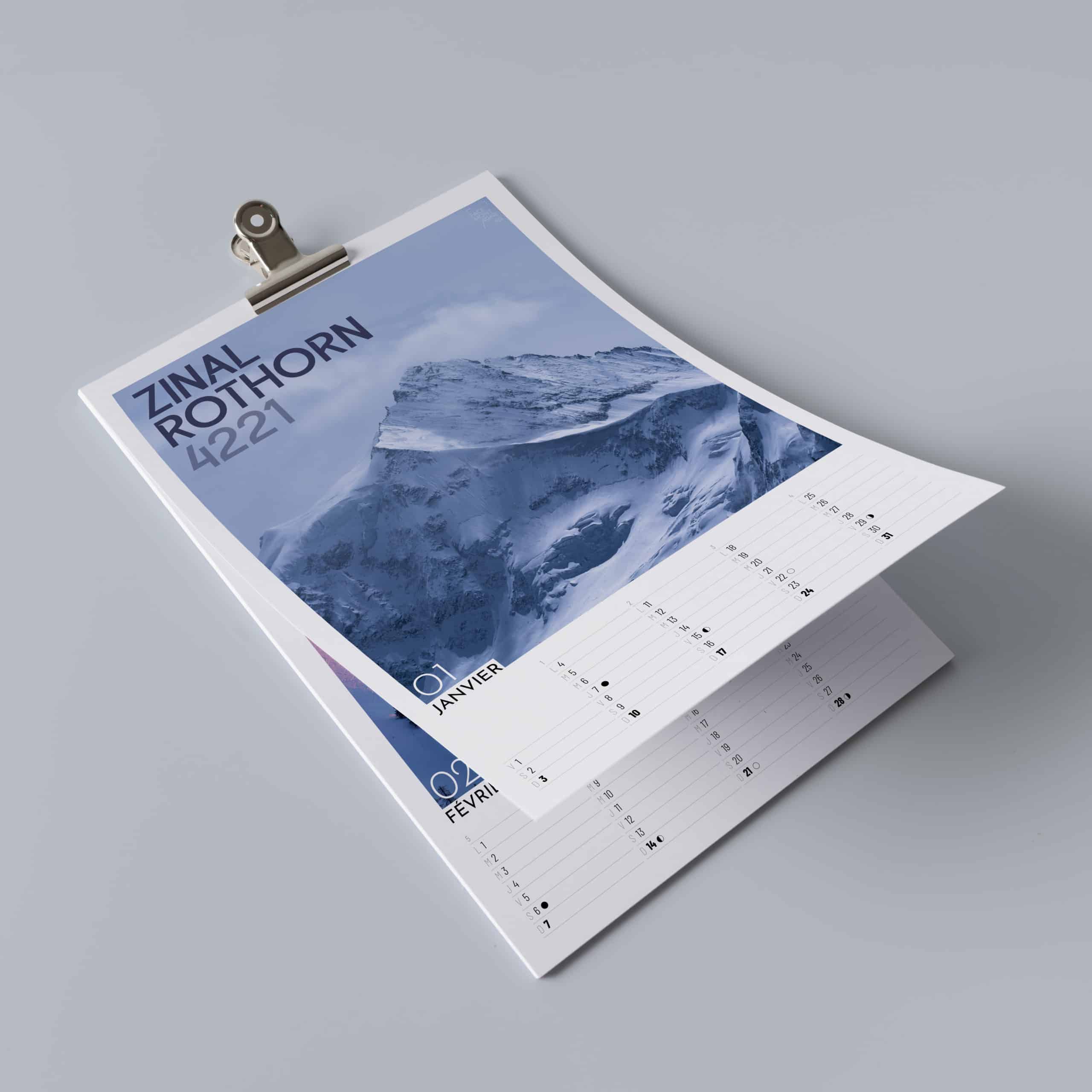Face Montagne - Calendrier 2027 - janvier