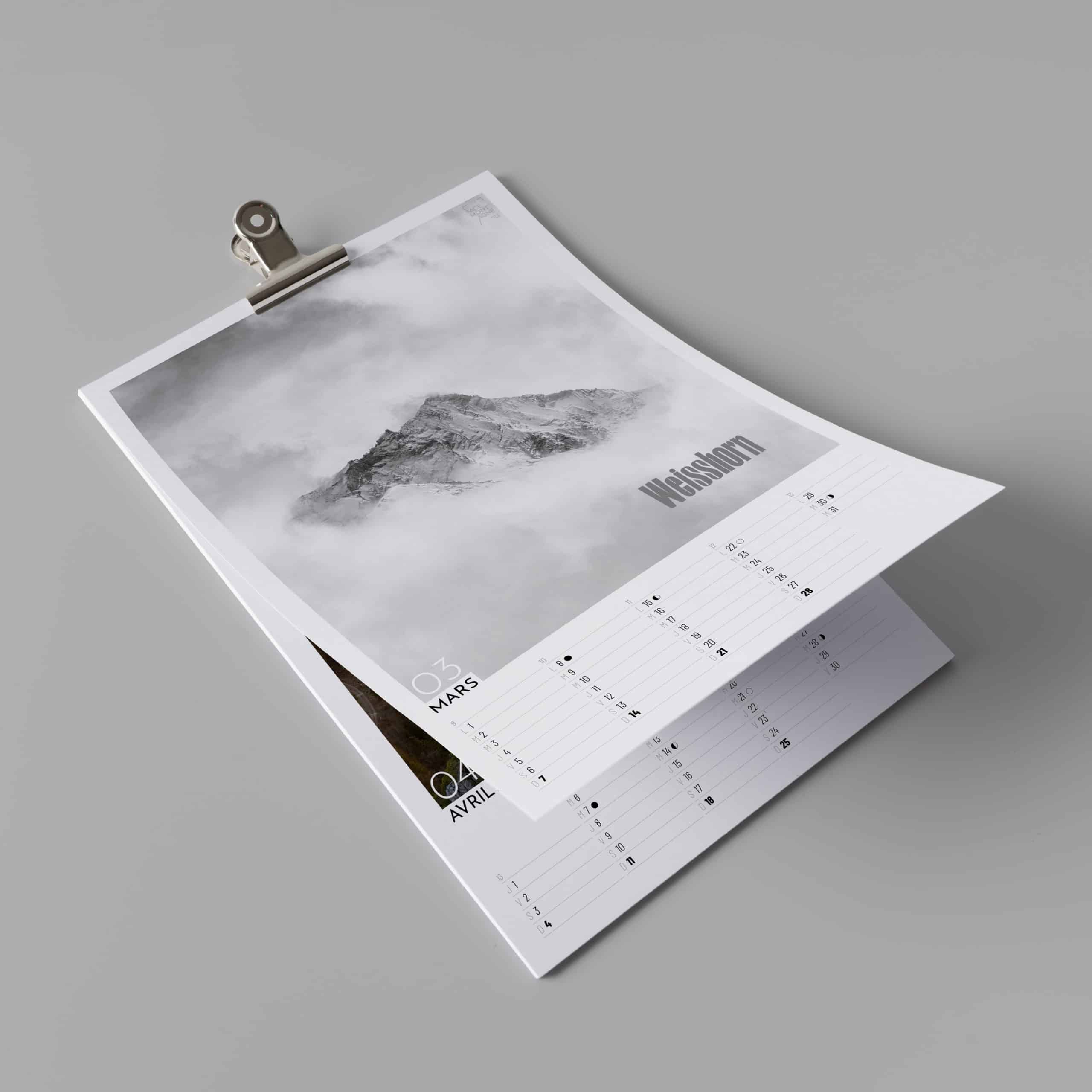 Face Montagne - Calendrier 2027 - mars